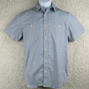 Alexander Julian* Men's Short Sleeve Button Down Curved Hem Pocket Shirt~ Small‎